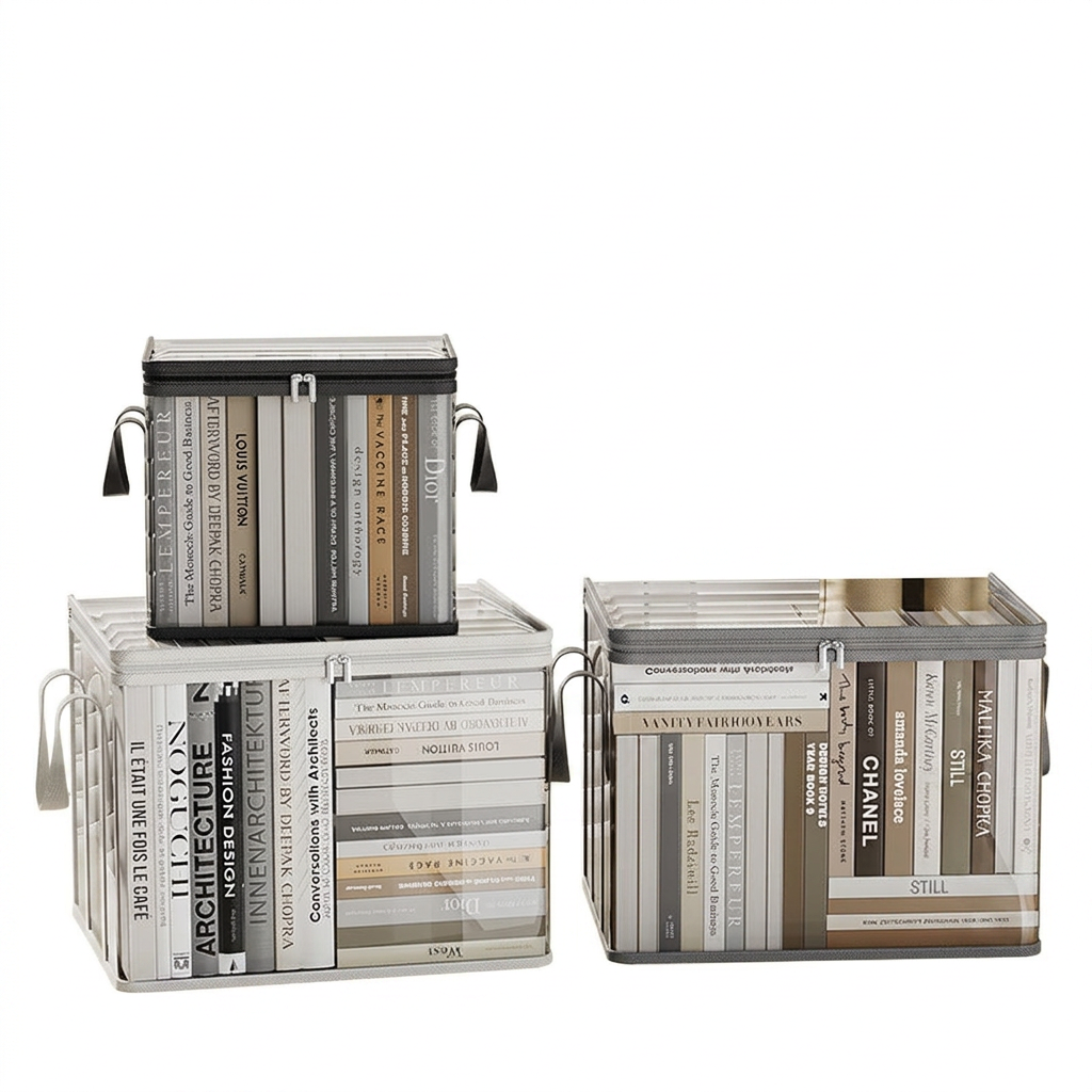 Stackable Transparent Book Storage Box