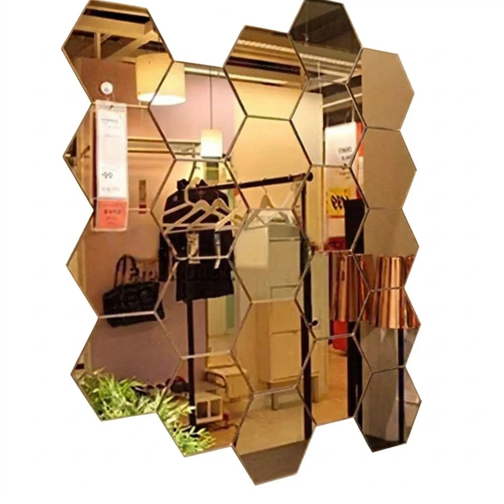 Hexagon Acrylic Mirror Wall Stickers