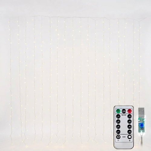 3m USB Fairy Curtain Lights with Remote