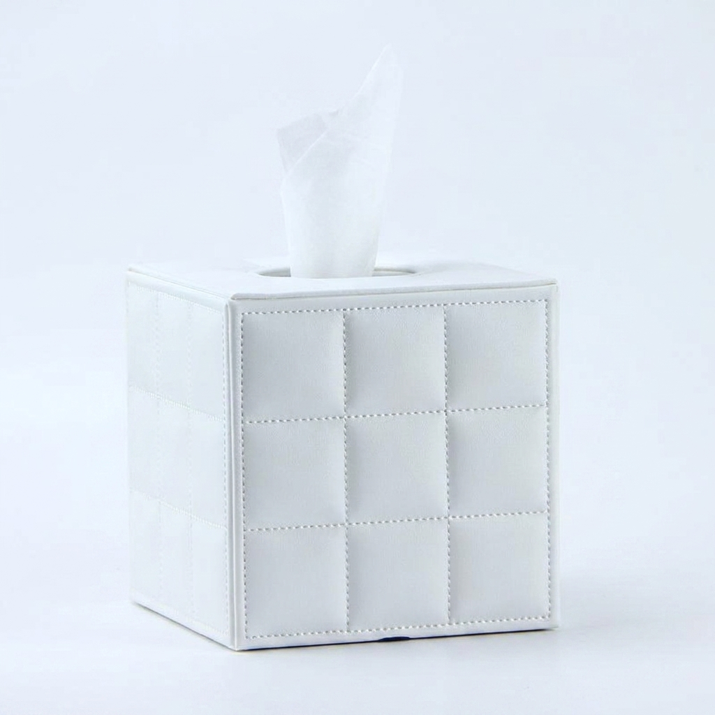 Leather Square Toilet Roll Holder Box