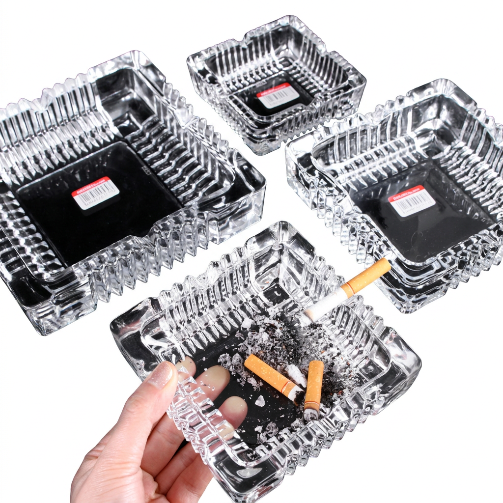 Thickened Glass Cylinder Ashtray