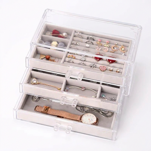 Acrylic 3-Drawer Jewelry & Cosmetics Box